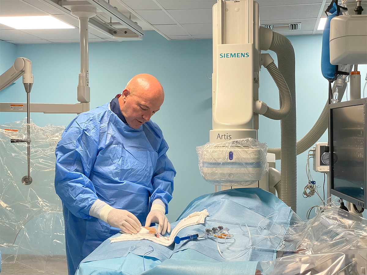 Medical monitoring equipment showing heart rhythm data