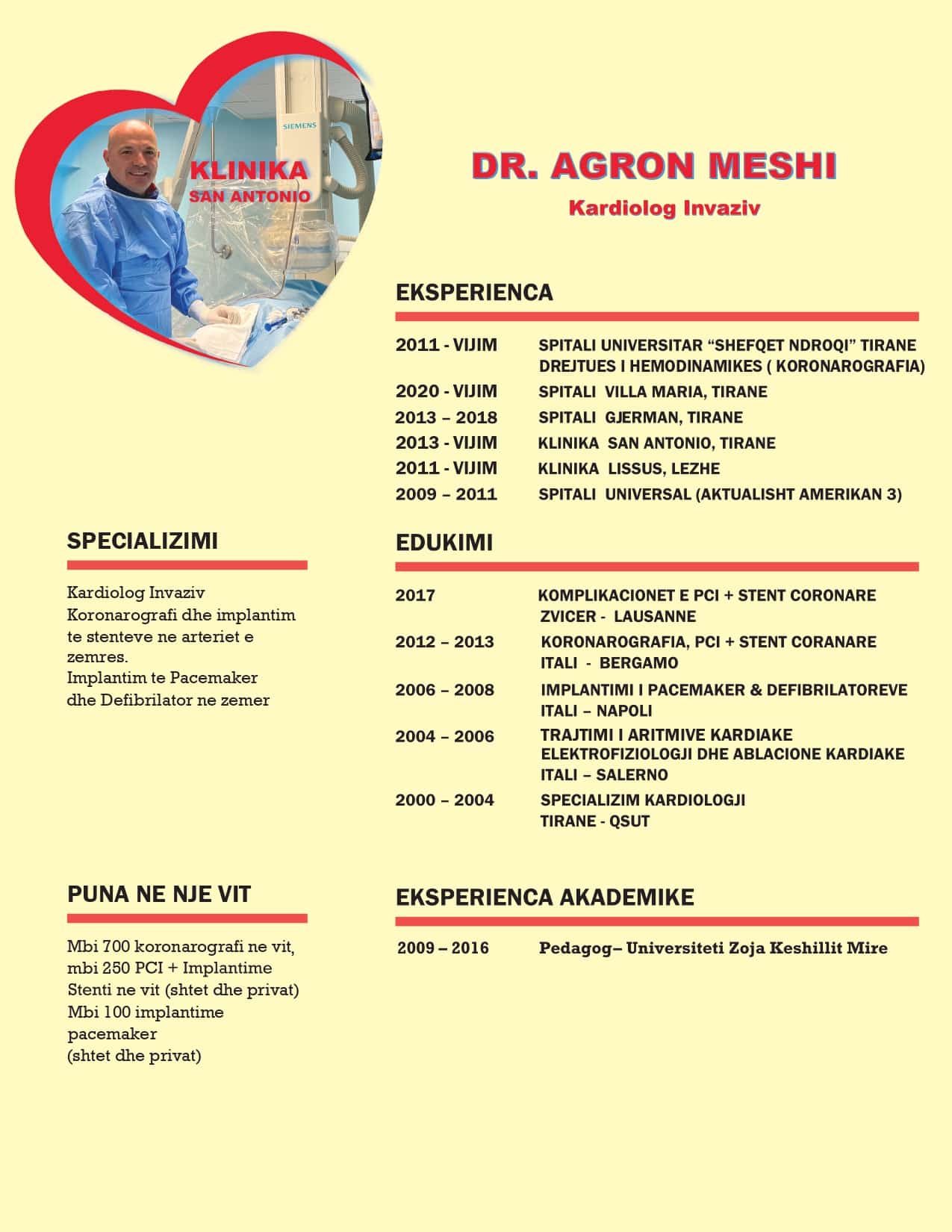 Dr. Agron Meshi - Kardiolog Invaziv